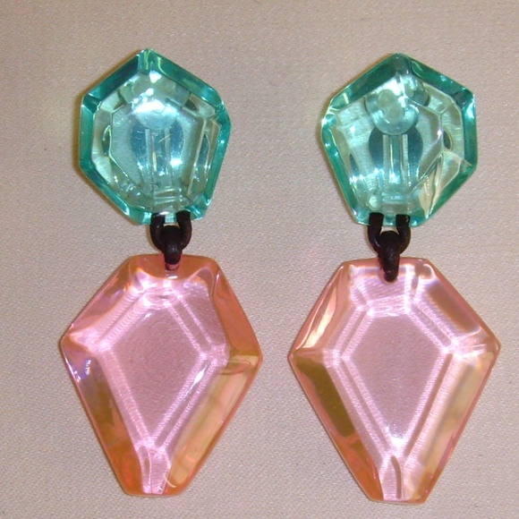 MONIES Gerda Lynggaard Lucite Dangle Earrings - NEW - Picture 3 of 14